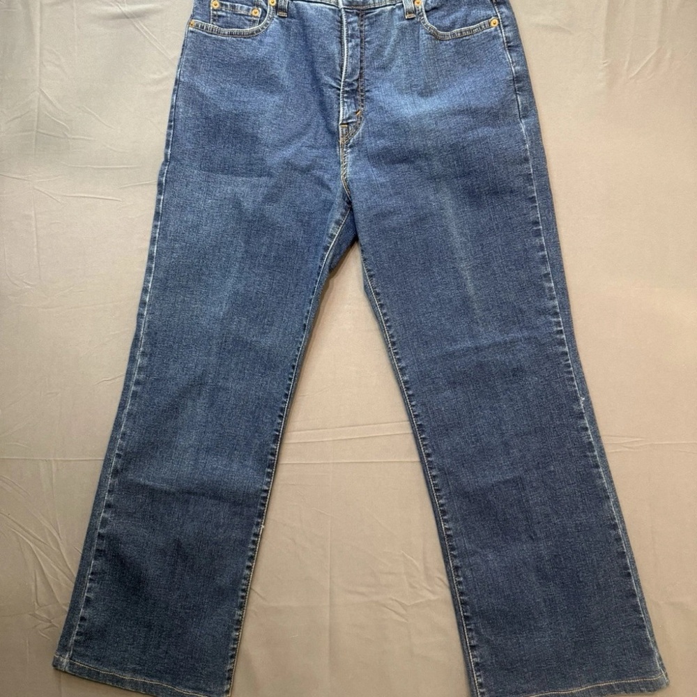 Levis 512 Perfectly Slimming Bootcut Denim Jeans Women's 14M Dark Wash Blue(C16
